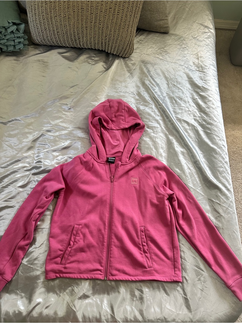 Under armour pink zip up hoodie